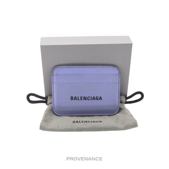 🔴 Balenciaga Logo Card Holder Wallet - Powder Blue Leather - Picture 1 of 8